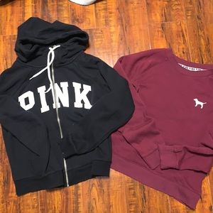 Selling two PINK Victoria Secret sweaters. Barely worn. Smoke free & both size S
